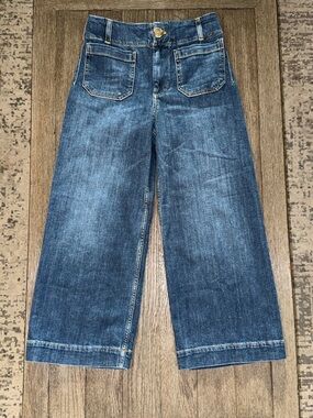 Maeve The Colette Crop High-Rise Wide-Leg Jeans Mini Fern Wash